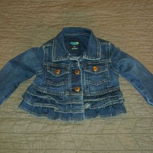 Girls ruffled denim jacket